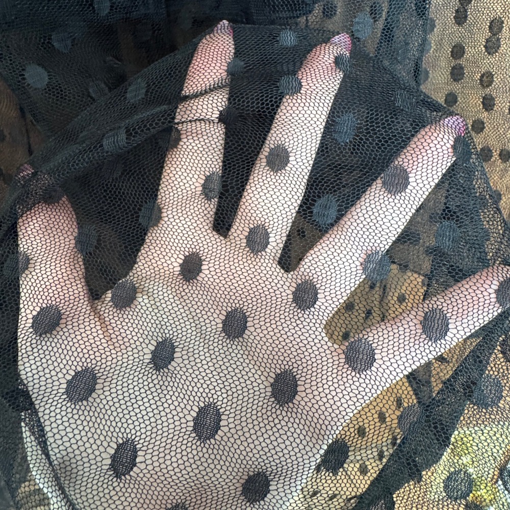 ASTR Sheer Mesh Polka Dot Tulle Maxi Skirt Small Layered Whimsigoth Dark Fairy - Picture 3 of 10